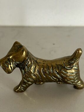 Vintage Brass Scottie Dog Figurine (A)
